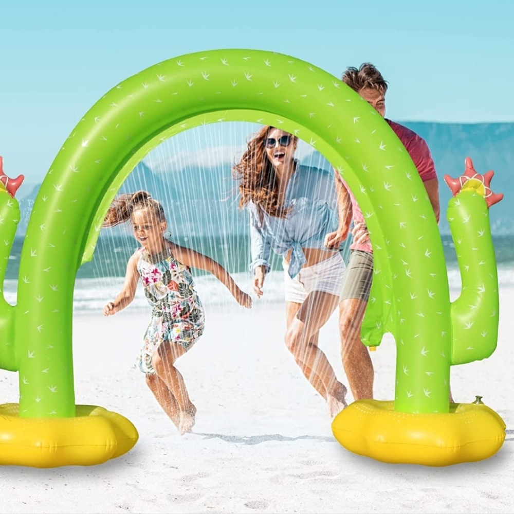 New Gyermek Inflatable Waterfall Cactus Sprinkler Outdoor Party Beach Yard Toy